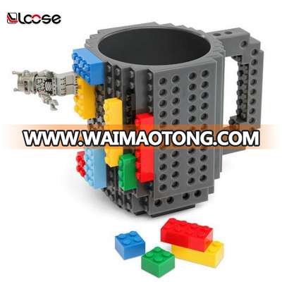 LCOSE Build-On Brick Mug Lego Type Building Blocks Coffee Cup DIY Block Puzzle Mug 12oz 350 ml Coffee Tea Beverage Mug Cup